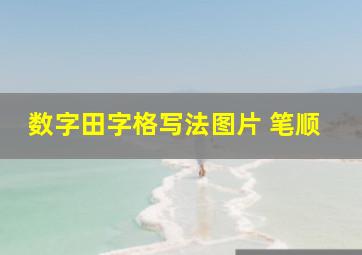 数字田字格写法图片 笔顺